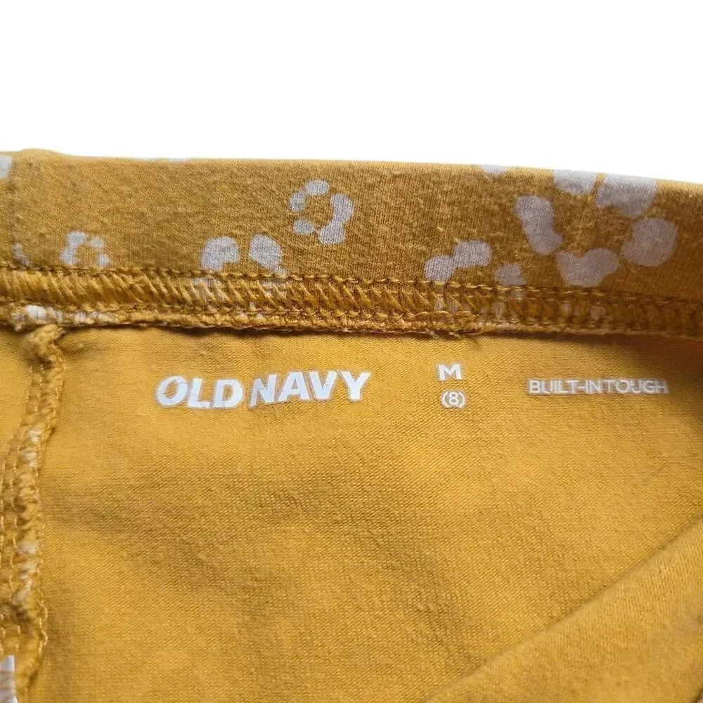 Old Navy mustard floral leggings M8